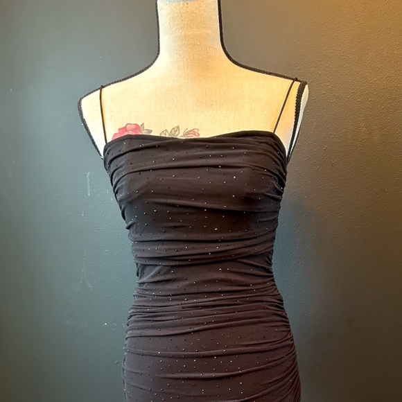 Windsor Sleeveless Rhinestone Bodycon Dress, Mini, Black, Size Small - Picture 9 of 13